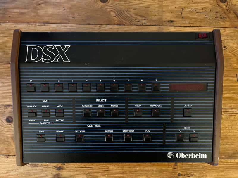 Oberheim DSX 16-Voice Digital Sequencer 1981 - Blue with Wood Sides image 1