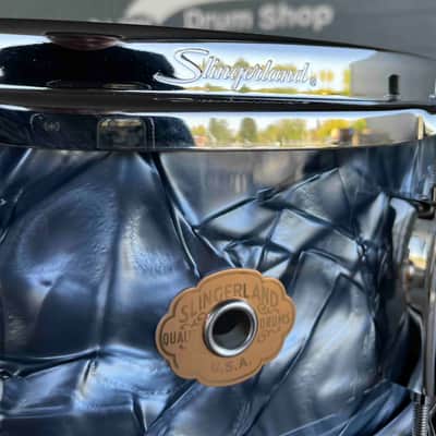 ~NEW~ Slingerland RadioKing Artist Series 5.5x14 Mahogany/Poplar Snare Drum in Black Diamond Pearl with Nickel Hardware image 3