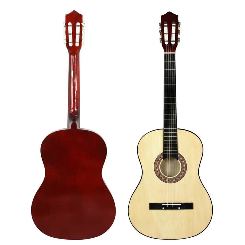 38" NATURAL Beginners Acoustic Guitar With Guitar Case, Strap, Tuner and Pick image 1
