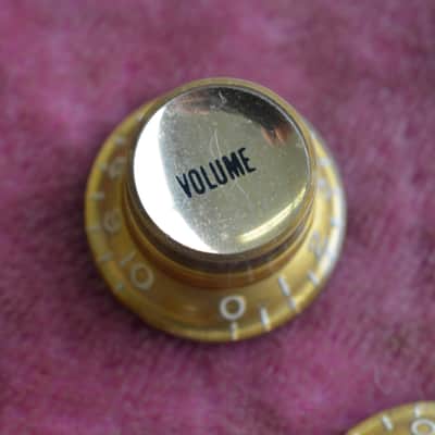 Vintage 1960s Gibson Gold Reflector Knob Set ES-335 SG Standard Custom Les Paul image 5