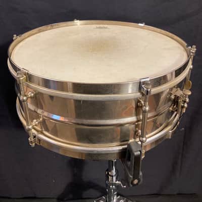 Slingerland 1930s - 5x14" Nickel Over Brass 6 Tube Lug Snare Drum image 1