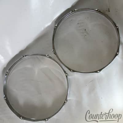 Tama 2x 16" Floor Tom Drum Rims/Hoops Vintage 80s Superstar/Imperialstar Chrome image 3
