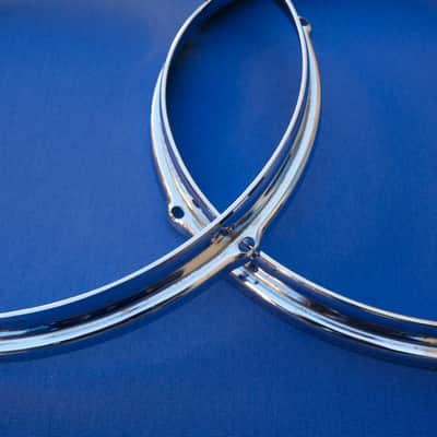 Slingerland Chrome Over Steel 13" Hoops 6 Holes Niles Vintage image 2