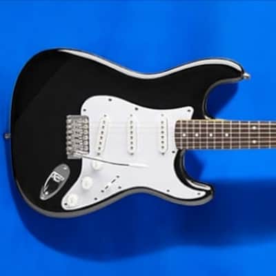 Oscar Schmidt OS-30-BK-A Double Cut Solid Body 3/4 Electric Guitar. Black image 4