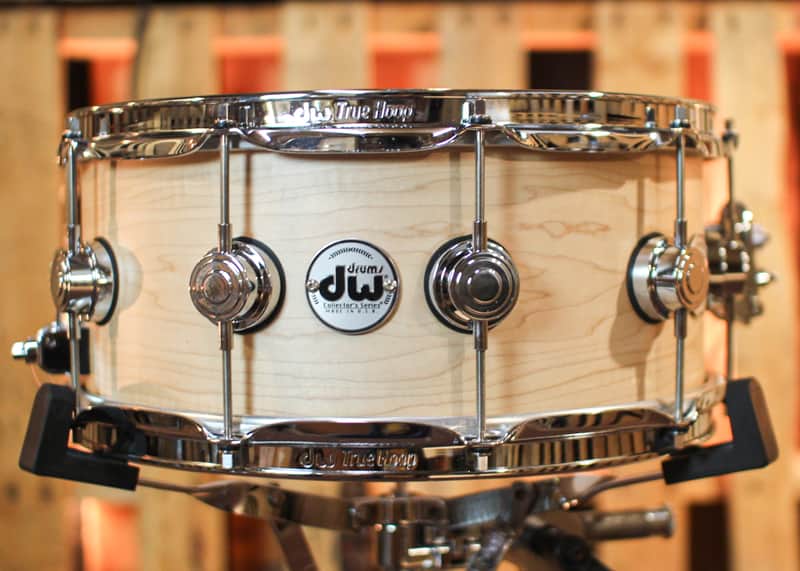 Used DW 6.5x14 Collector's Black Swamp Natural Satin Oil Solid Maple Snare Drum - SO#883633 image 1