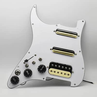 Left Hand Strat Style Guitar SSH Loaded Prewired Pickguard with Multi Switches Wiring image 1