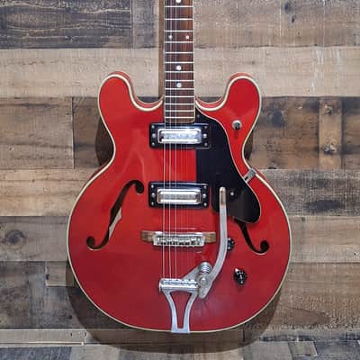 1969 MIJ Univox 335 Coily Semi-Hollow Electric Guitar - Cherry - image 2