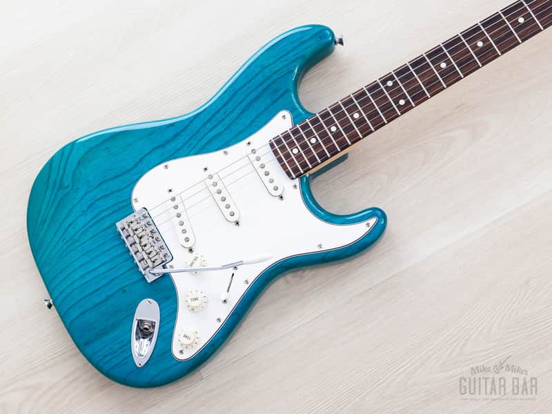 2012 Fender '62 Stratocaster ST62/ASH/MH Transparent Blue + Headstock, Near-Mint, Japan MIJ image 1