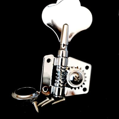 1 left side Chrome Gear Bass tuner, reversible, 14mm image 1