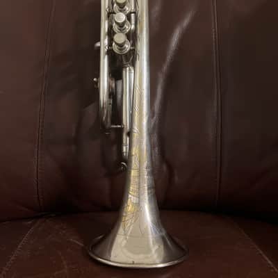 Buescher True Tone Model 250 (very rare) Bb and A Cornet (Popularity Model) (1928) SN 247989 (Silver plated)(gold wash bell) image 6