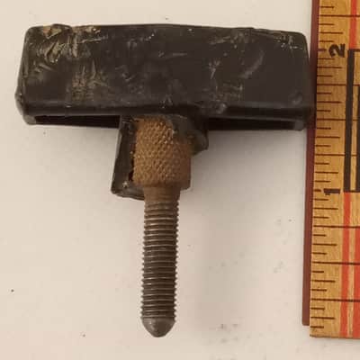 Ludwig 1"x1/4-28tpi Vintage Hercules Wing Screw Black Plastic T-Handle Knob 70s image 2