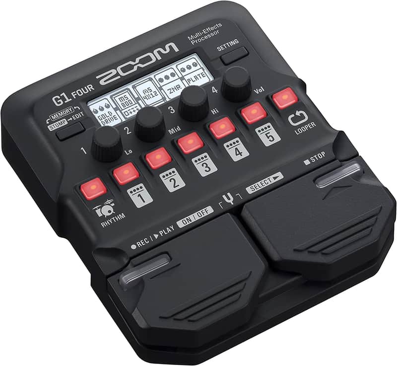 Zoom G1 FOUR Guitar Multi-Effects Processor Pedal, With 60+ Built-in effects, Amp Modeling, Looper, Rhythm Section, Tuner, Battery Powered image 1
