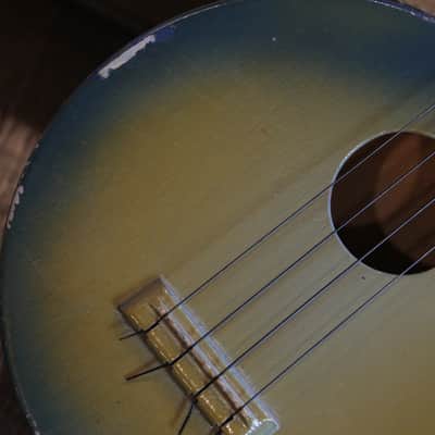1930's Gretsch G9101 Camp Ukulele Blue Burst + Cool Vintage Case image 4