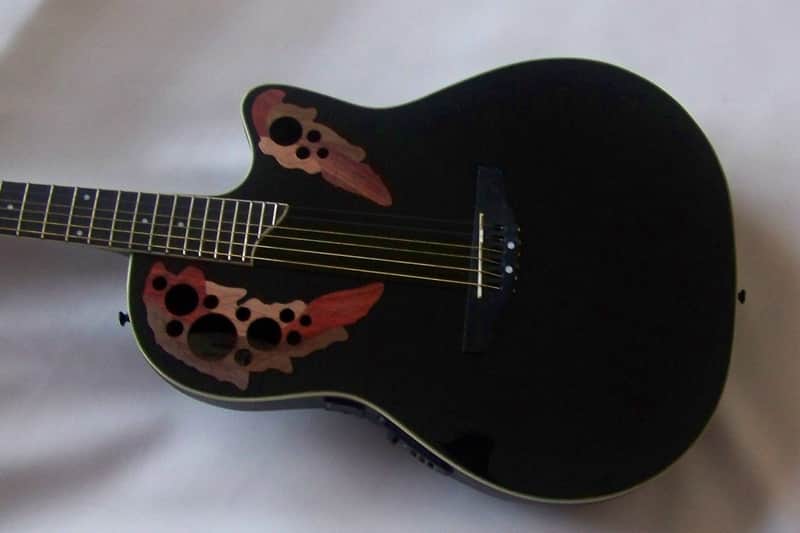 Ovation Applause AE148 Shallow Acoustic Electric Guitar in Black