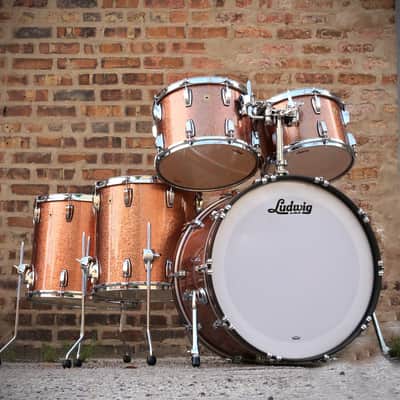 Ludwig  5pc Legacy Set  Copper Rose  24/13/14/16/18   10 & 12  Maple Classic Concert Toms image 2