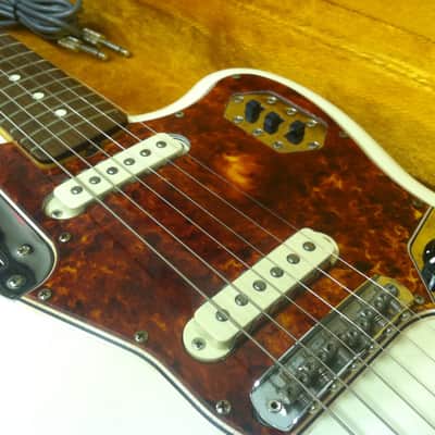 Fender Jaguar (USA) Olympic White w/ Spitfire Tortoise image 4