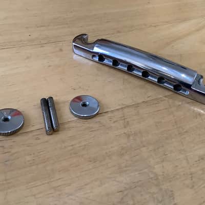 Gibson Stop tailpiece 1970’s - Chrome+ abr-1 bridge pins and domed thumb wheels image 4