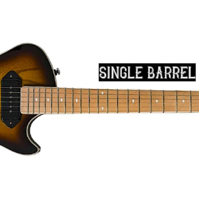 BootLegger Guitar Single Barrel Brown Red Black Burst Custom Case & Flask P90 & Single Coil image 9