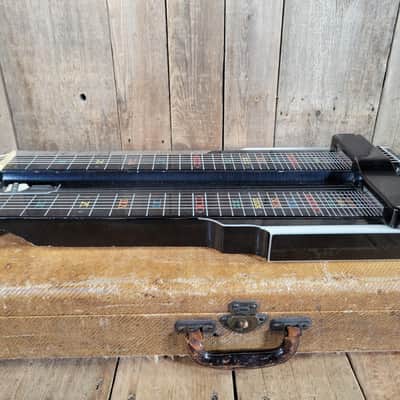 National Grand Console Doubleneck 8 String Lap Steel 1940 w/Tweed Case - Black image 7