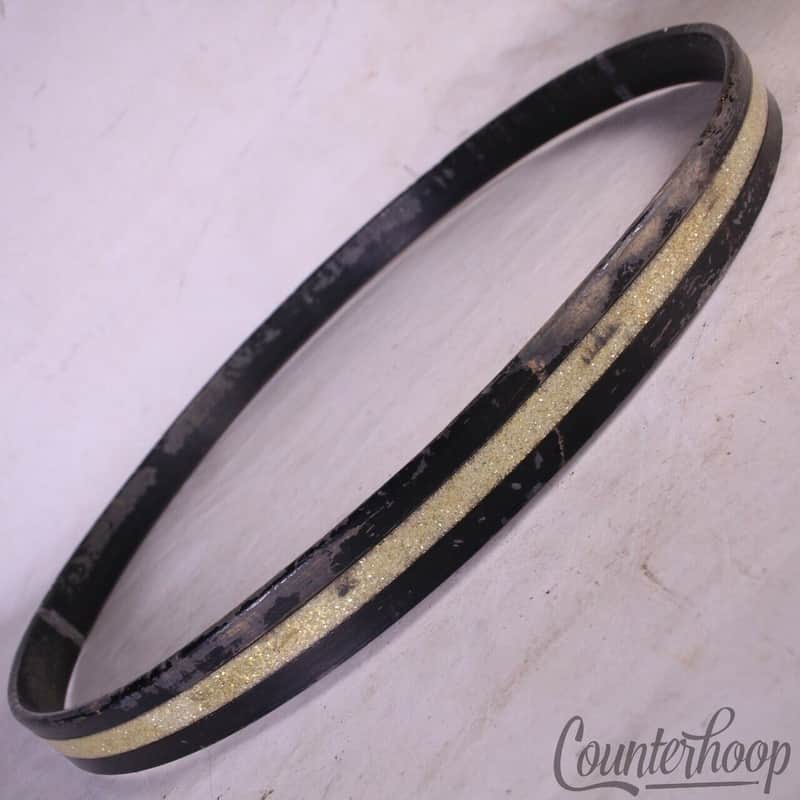 *Ludwig 22"Silver Glass Glitter Sparkle Wood Bass Drum Hoop/Rim Vintage 50s WFL* image 1