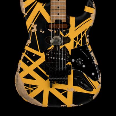 EVH Limited Edition Striped Series Frankie Aged - Black and Yellow #00931 image 1