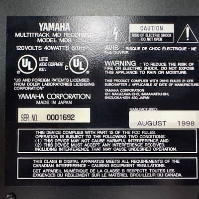 Yamaha MD8 Multitrack Mini-Disc Recorder image 5