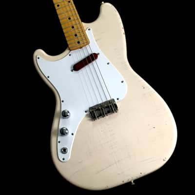 LEFTY! Boutique Custom Vintage Relic MM59 Musicmaster Shell Pink Nitro Pine 3/4 Size 22.5” Short Scale Clone Guitar 5.4 Lb HSC image 2