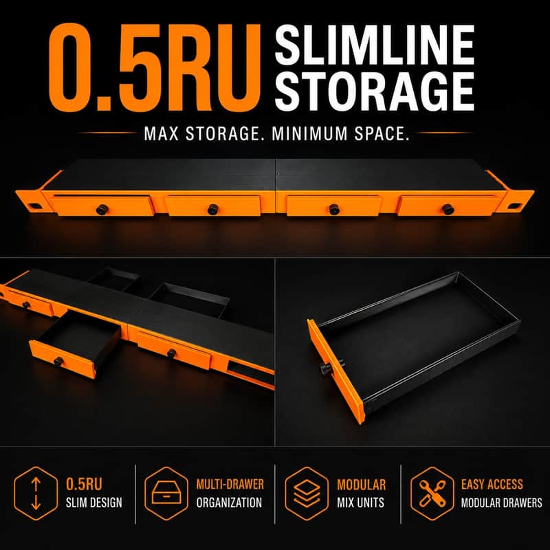 0.5RU Slimeline Rackmount Storage image 1
