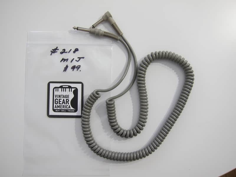 Teisco Del Rey Curly or Coil Cord Guitar Cable MIJ Authentic Vintage Accessory Case Candy Circa-1960s-1970s-Grey image 1