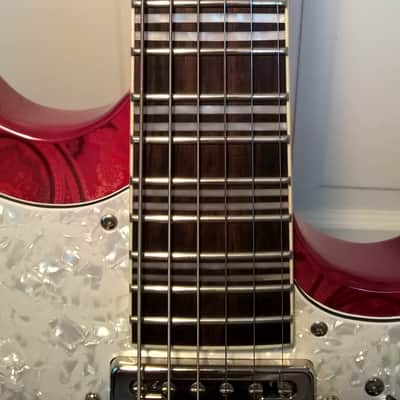 Hutchins Doodlebug -- Brand New Cond; 4 Humbuckers; Paisley & Red Transparent Finish; w/ New Gig Bag image 8