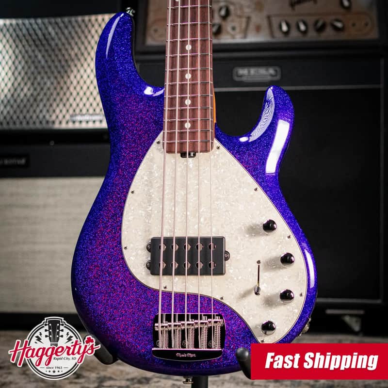 Ernie Ball Music Man StingRay Special 5-String Electric Bass - Violet Sparkle Burst with Hard Bag image 1