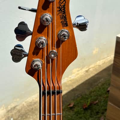 Black Ernie Ball Music Man StingRay Special 5 HH with Roasted Maple Custom Pickguard image 3