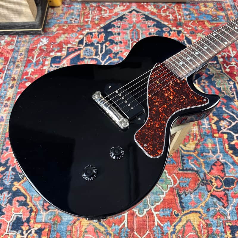 *6.87 lb* Les Paul Junior 2022 Ebony Dog Ear P90 image 1