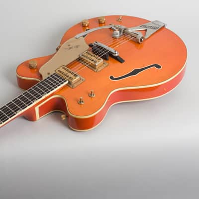 Gretsch  Model 6120 Chet Atkins Hollowbody Thinline Hollow Body Electric Guitar (1965), original grey hard shell case. image 7