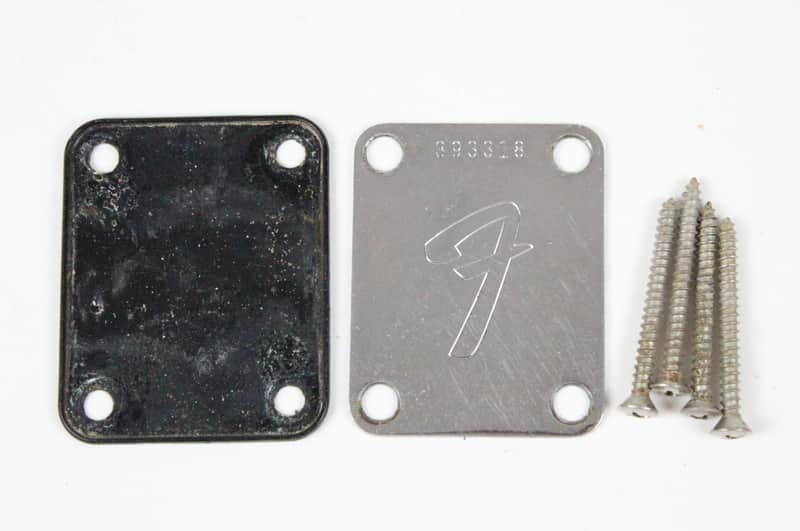 1972 Vintage Fender Precision Bass/Telecaster/Jazz Bass Neck Plate Chrome w/Orginal Screws 1970s USA image 1