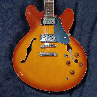 Vintage VSA500HB Reissued Series Semi-Hollow - Honey Burst image 2