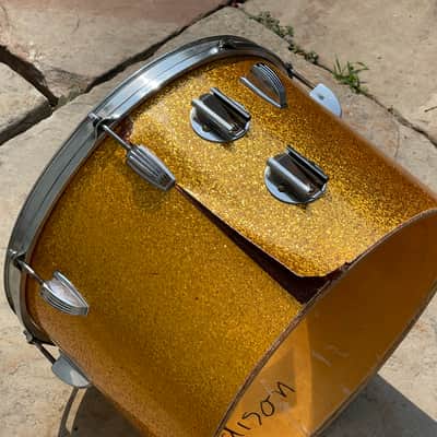 1970's Ludwig 14" Concert Timp Tom Gold Sparkle 10x14 6-PLy image 5
