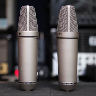 Vintage Neumann U87 Large Diaphragm Multipattern Condenser Microphone Pair 1972 - 1973 - Nickel image 4