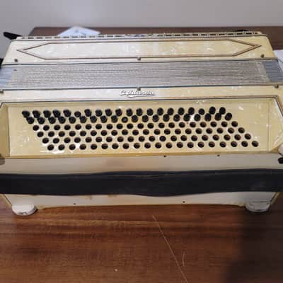 Vintage C. Firardo Italian Piano Accordion w/ Original Case Art Deco Pearloid Project image 19