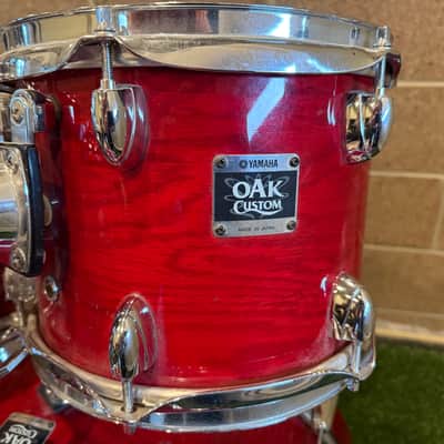 Yamaha Oak Custom Drumset - Transparent Red Lacquer image 3