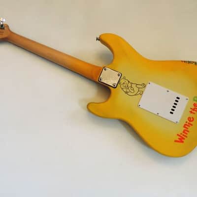 DDCC USA Customs Winnie the Pooh Strat 2022 One of a Kind Hand engraved Custom Guitar image 2