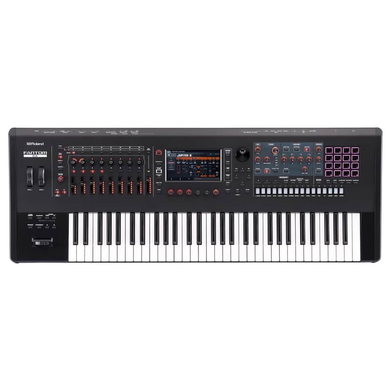 Roland FANTOM-6EX 61-Key Semi-Weighted Synthesizer with 7000 Onboard Sounds, 16 RGB Pads and Stereo Vocoder with 32 Bands image 1
