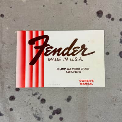 Vintage 1970s Fender Champ Amplifier Owner's Manual and Warranty Card image 3