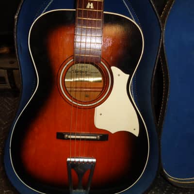 vintage Harmony Stella H+-6130 acoustic guitar with chipboard case image 3