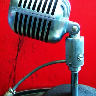 Vintage RARE 1940's Shure 556 dynamic cardioid microphone w Atlas stand Display 55 55S Super 55 image 7