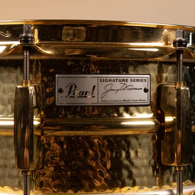 Pearl 5.5x14 Jimmy DeGrasso Signature Hammered Brass Snare Drum image 12