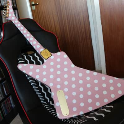 Xeno Guitars "Sweet Little Sixteen" Explorer-Shape, Pink Polka Dot image 15