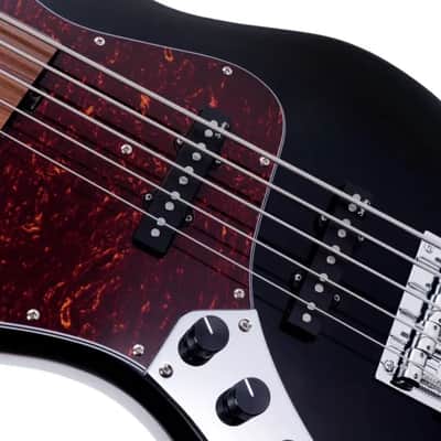 Sadowsky MetroExpress 21-Fret Vintage J/J Bass, Morado Fingerboard, Fretless, Lefthand, 5-String - Solid Black High Polish image 5