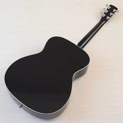 Black Electric Acoustic Resonator Guitar, Laminated Sapele Wood Body, Mahogany Neck image 3