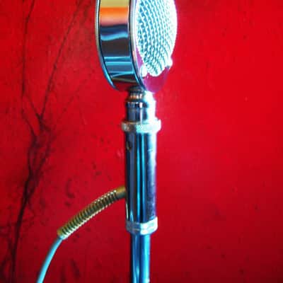 Vintage 1960's Astatic D-104 crystal "Lollipop" microphone Chrome w F-11 adapter Hi Z harp # 9 image 4